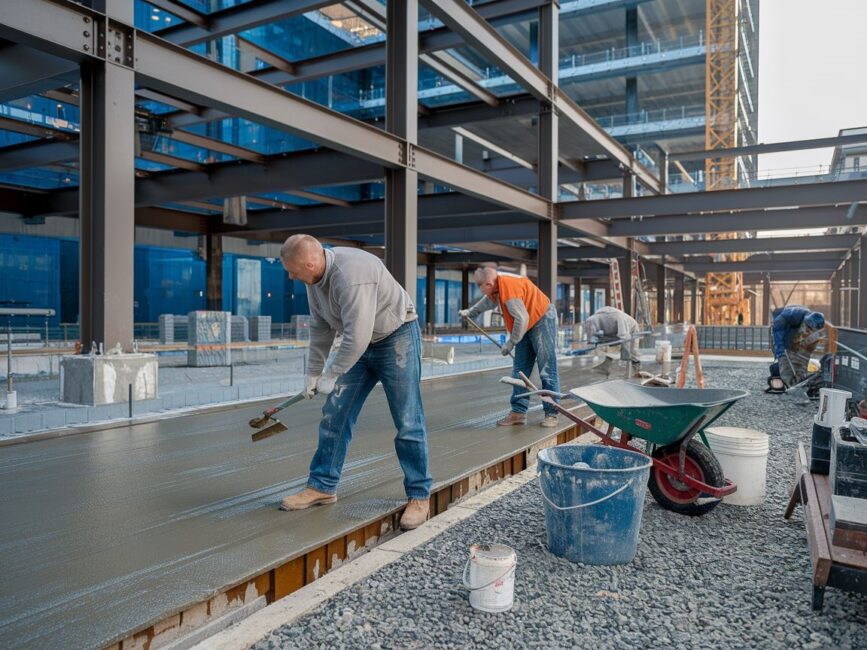 Aplikacja środka izolacyjnego na betonowy fundament